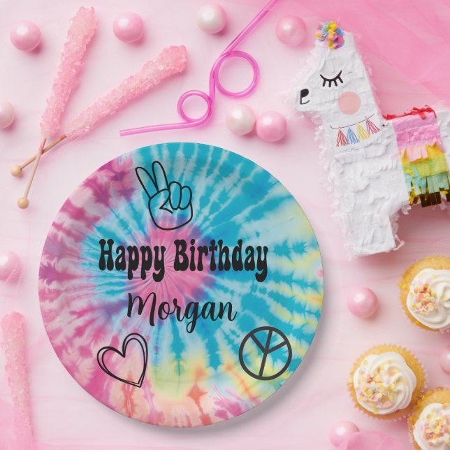 Tie Dye Party Paper Plates (Party)