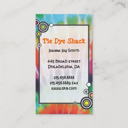 TIE DYE Party Planner Artist Designer Card