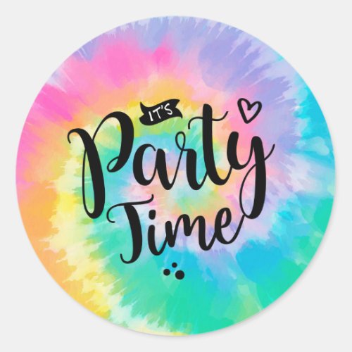 Tie Dye Party Sticker Retro