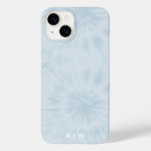Tie Dye | Pastel Blue Modern Stylish Monogram Case-Mate iPhone Case (Back)