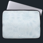 Tie Dye | Pastel Blue Modern Stylish Monogram Laptop Sleeve<br><div class="desc">A simple tie dye pattern with a soft pastel blue color palette. The perfect on trend gift or accessory can easily be customized with your name, initials, monogram, hashtag or slogan! Tie-Dye is making a major comeback right now and is officially the Biggest Trend of the Year! We think tie-dye...</div>