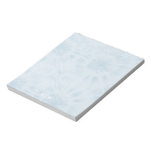 Tie Dye Pastel Blue Modern Stylish Monogram Notepad