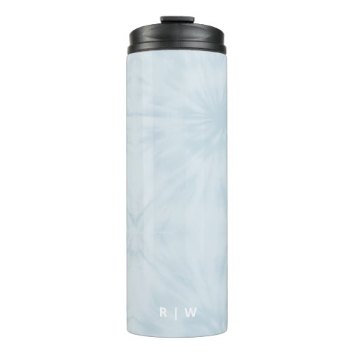 Tie Dye  Pastel Blue Modern Stylish Monogram Thermal Tumbler