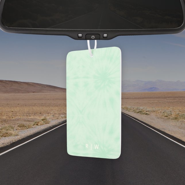 Tie Dye | Pastel Mint Green Monogram Air Freshener (Creator Uploaded)