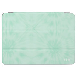 Tie Dye | Pastel Mint Green Monogram iPad Air Cover