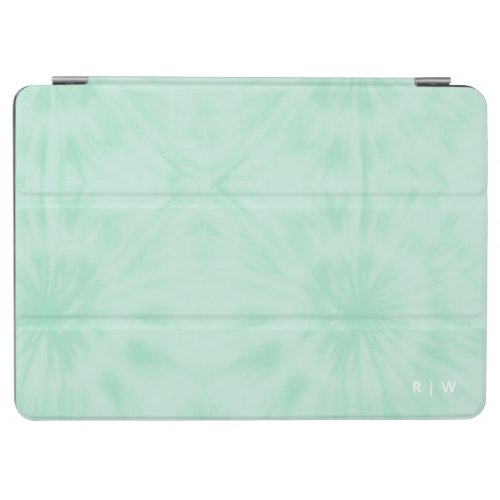 Tie Dye  Pastel Mint Green Monogram iPad Air Cover