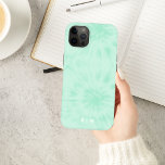 Tie Dye | Pastel Mint Green Monogram iPhone Case<br><div class="desc">A simple tie dye pattern with a soft pastel mint green color palette. The perfect on trend gift or accessory can easily be customized with your name, initials, monogram, hashtag or slogan! Tie-Dye is making a major comeback right now and is officially the Biggest Trend of the Year! We think...</div>