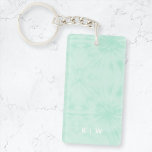 Tie Dye | Pastel Mint Green Monogram Keychain<br><div class="desc">A simple tie dye pattern with a soft pastel mint green color palette. The perfect on trend gift or accessory can easily be customized with your name, initials, monogram, hashtag or slogan! Tie-Dye is making a major comeback right now and is officially the Biggest Trend of the Year! We think...</div>
