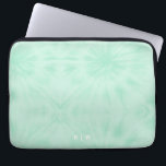 Tie Dye | Pastel Mint Green Monogram Laptop Sleeve<br><div class="desc">A simple tie dye pattern with a soft pastel mint green color palette. The perfect on trend gift or accessory can easily be customized with your name, initials, monogram, hashtag or slogan! Tie-Dye is making a major comeback right now and is officially the Biggest Trend of the Year! We think...</div>