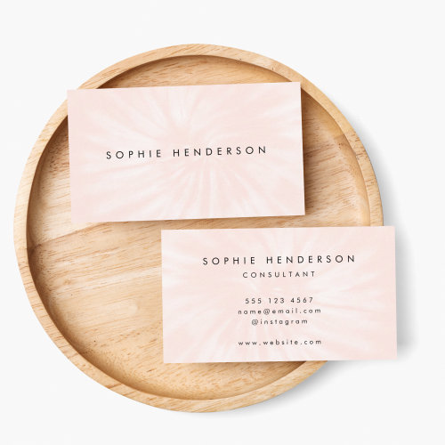 Tie Dye | Pastel Pink Blush Modern Minimalist Business Card