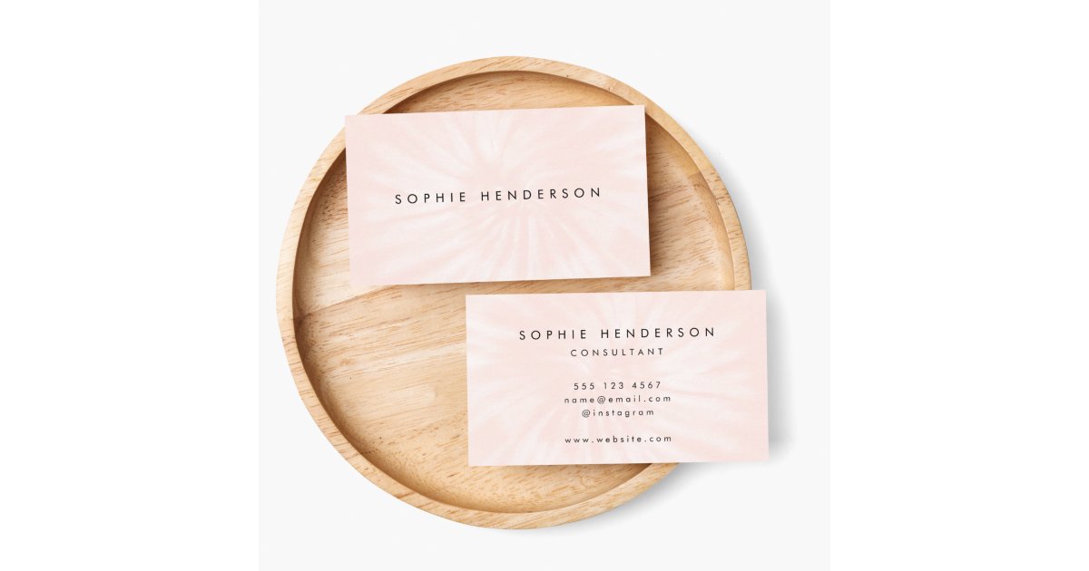 Tie Dye | Pastel Pink Blush Modern Minimalist Business Card | Zazzle