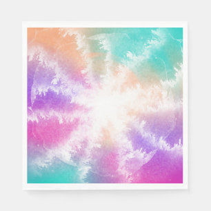 Tie Dye Pastel Watercolor Pink Orange Teal Purple Napkins