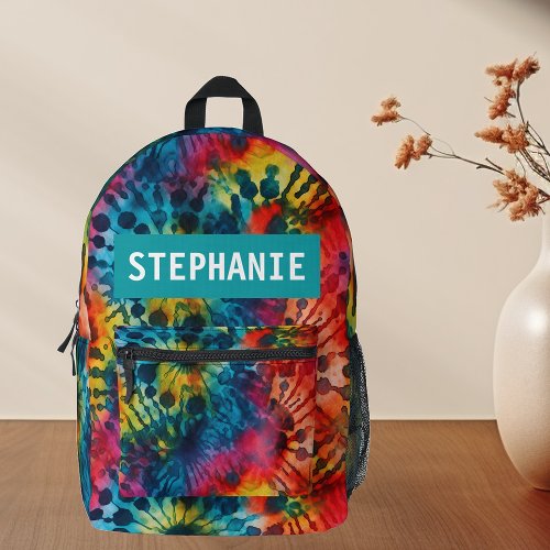 Tie Dye Pattern Colorful Personalized Printed Backpack