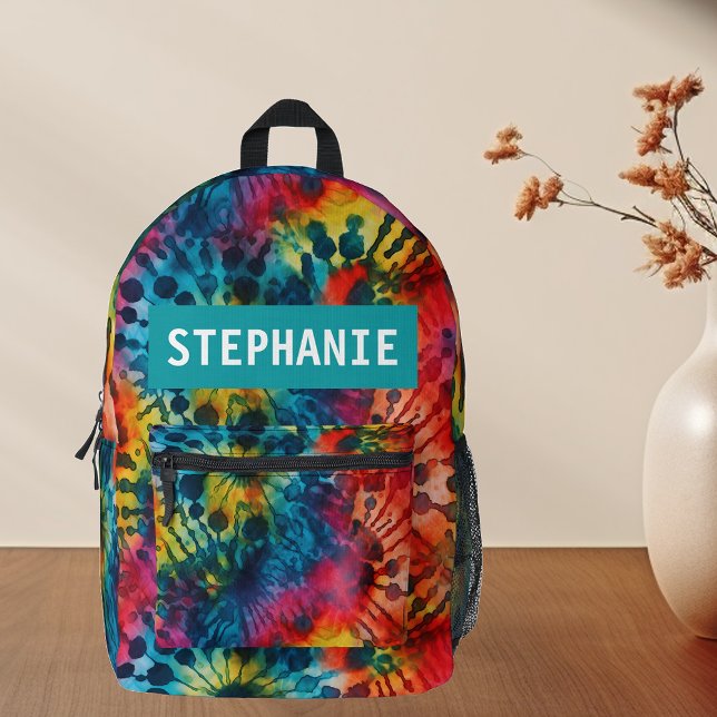 Tie Dye Pattern Colorful Personalized Printed Backpack (Creator Uploaded)