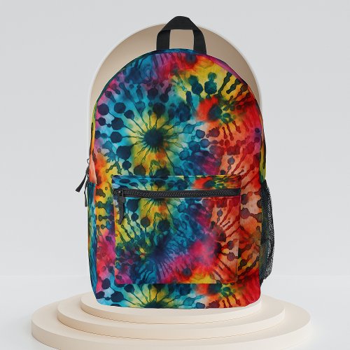 Tie Dye Pattern Colorful Printed Backpack