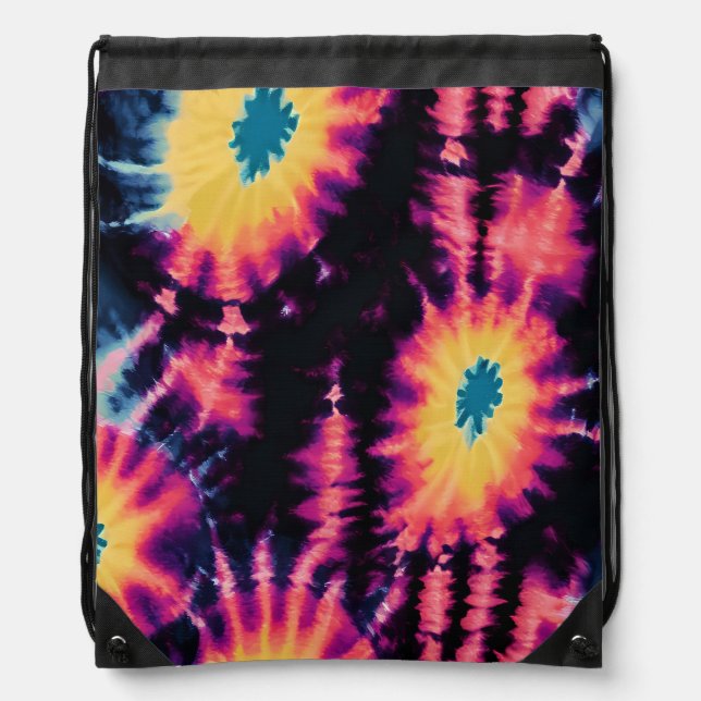Tie Dye Pattern Drawstring Bag (Front)