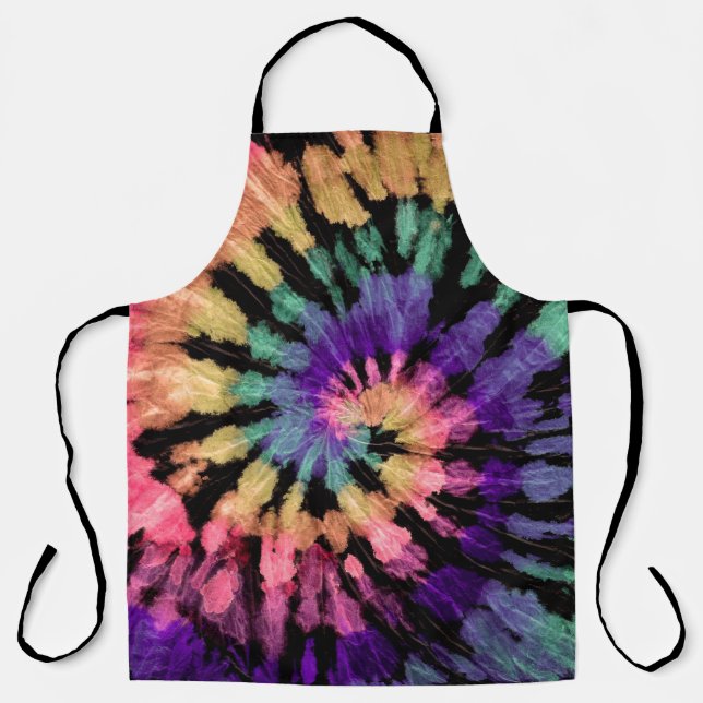 Tie dye pattern. Hand drawn rainbow shibori. Ink t Apron (Front)