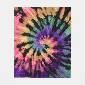 Tie dye pattern. Hand drawn rainbow shibori. Ink t Fleece Blanket