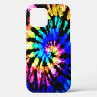 Tie dye pattern. Hand drawn rainbow shibori. Ink t