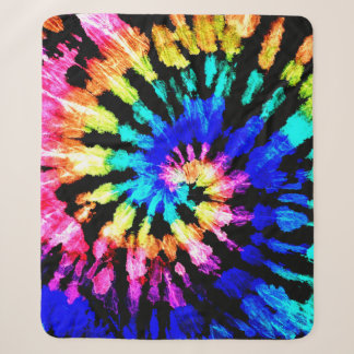 Tie dye pattern. Hand drawn rainbow shibori. Ink t Sherpa Blanket