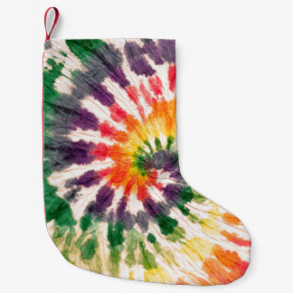 Tie dye pattern. Hand drawn rainbow shibori. Ink t Small Christmas Stocking
