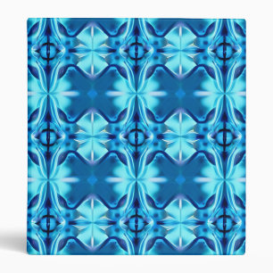 Tie Dye Pattern in Indigo and Ice Blue 3 Ring Binder