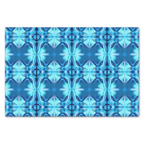 Tie Dye Pattern in Indigo and Ice Blue Tissue Paper