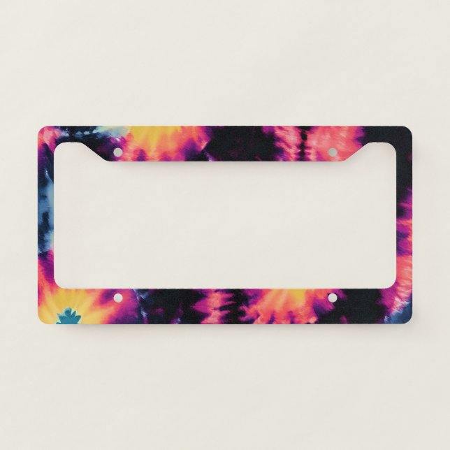 Tie Dye Pattern License Plate Frame (Front)