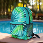 Tie Dye Pattern Lime Aqua Teal - custom name Printed Backpack<br><div class="desc">A bold, colorful design with colorful shades of lime and aqua blue with a fun color block to add your name or any text. The crazy tie dye pattern has a variety of colors. You can add a name, monogram or other custom text. If you need to move the art...</div>