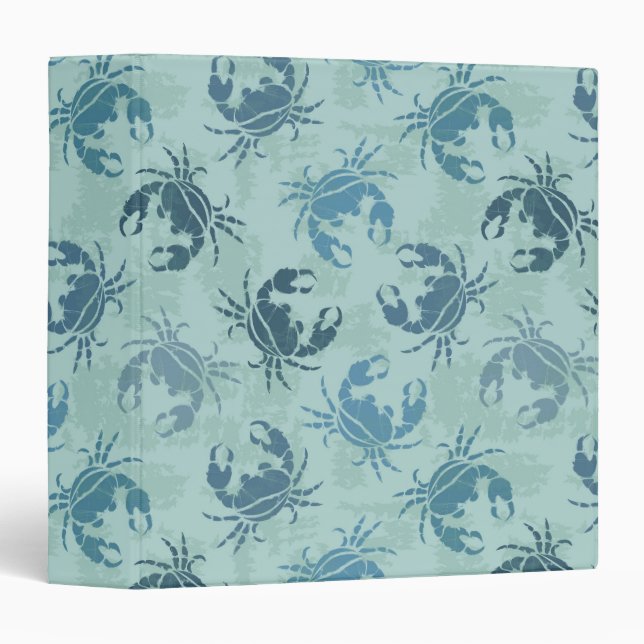 Tie Dye Pattern Of Crabs 3 Ring Binder (Front/Spine)
