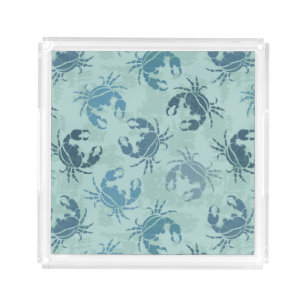 Tie Dye Pattern Of Crabs Acrylic Tray