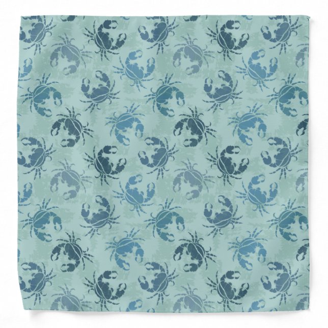 Tie Dye Pattern Of Crabs Bandana (Front)