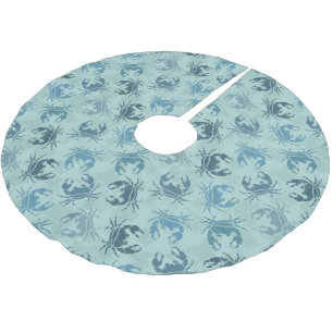 Tie Dye Pattern Of Crabs Brushed Polyester Tree Skirt