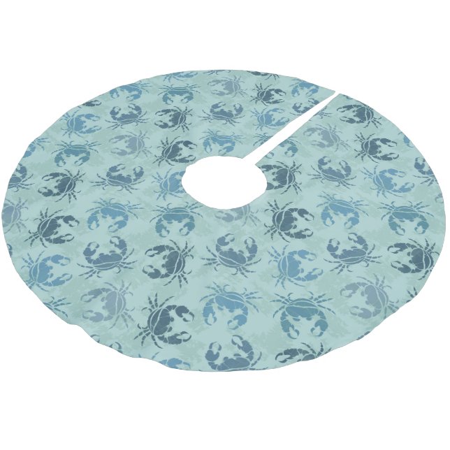 Tie Dye Pattern Of Crabs Brushed Polyester Tree Skirt (Angled)