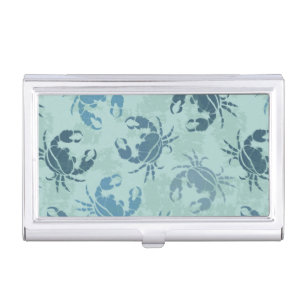 Tie Dye Pattern Of Crabs Business Card Holder