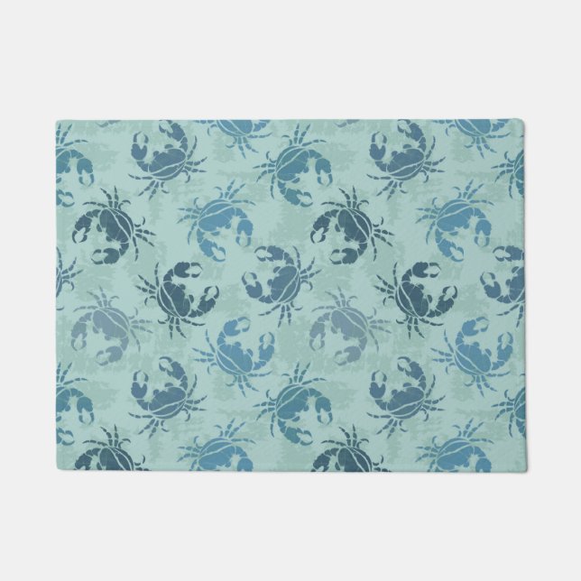 Tie Dye Pattern Of Crabs Doormat (Front)