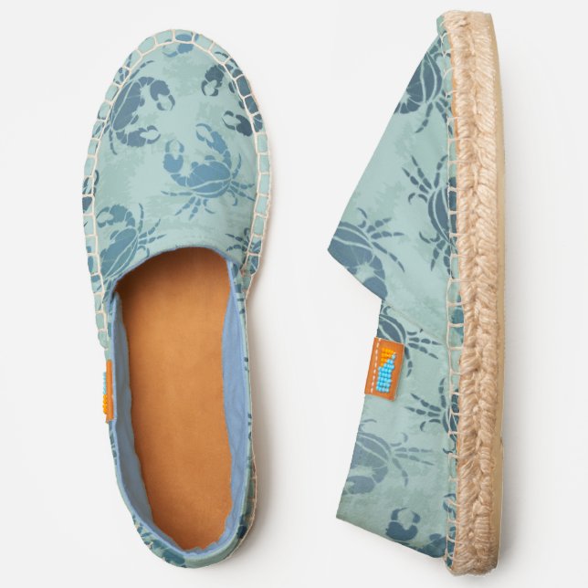 Tie Dye Pattern Of Crabs Espadrilles (Side)