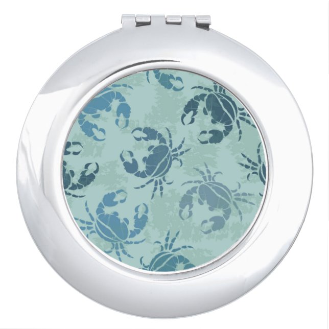 Tie Dye Pattern Of Crabs Makeup Mirror (Front)