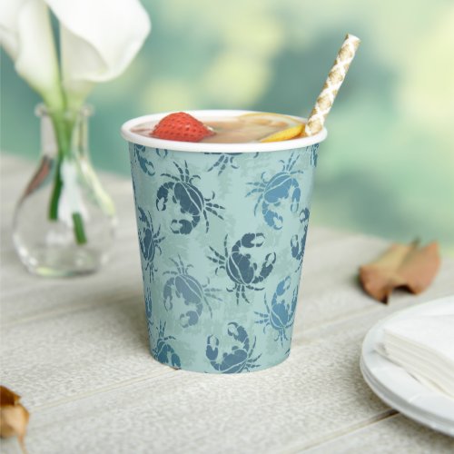 Tie Dye Pattern Of Crabs Paper Cups