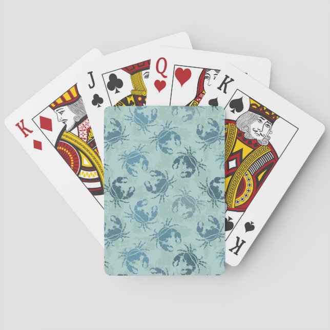 Tie Dye Pattern Of Crabs Poker Cards (Back)