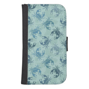 Tie Dye Pattern Of Crabs Wallet Phone Case For Samsung Galaxy S4