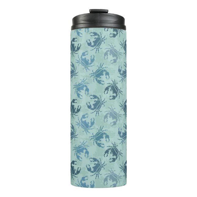 Tie Dye Pattern Of Crabs Thermal Tumbler (Front)