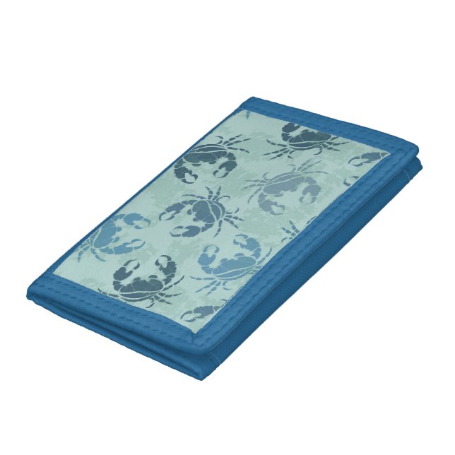 Tie Dye Pattern Of Crabs Trifold Wallet (Bottom)