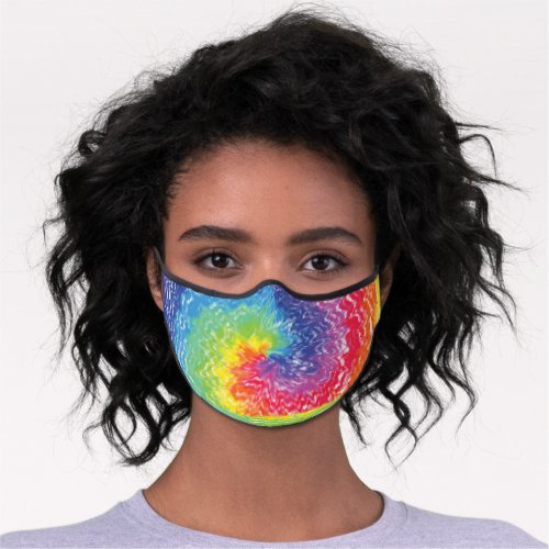 Tie Dye Pattern Trendy Colorful Abstract Rainbow Premium Face Mask