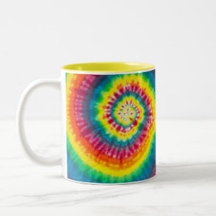 Tie Dye Pattern Two-Tone Coffee Mug