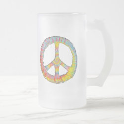 Tie-Dye Peace 713 Frosted Glass Beer Mug