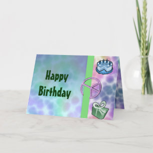 Tie Dye Peace Birthday Card