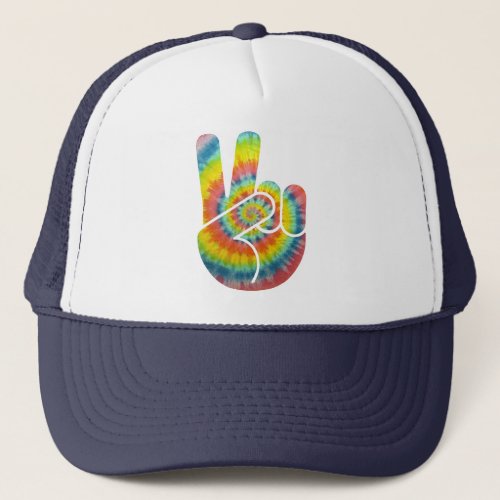 Tie Dye Peace Hand Trucker Hat