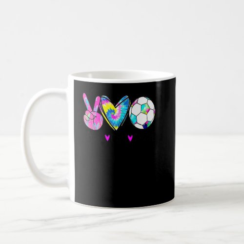 Tie Dye Peace Love Soccer Cute Design Heart Ball  Coffee Mug