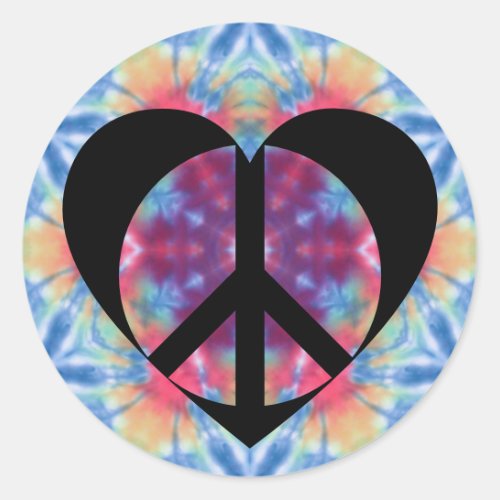 Tie Dye Peace  Love Stickers
